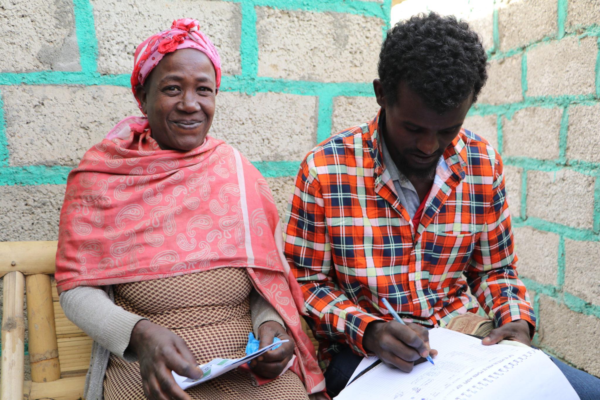 Woman using M-Birr service in Ethiopia